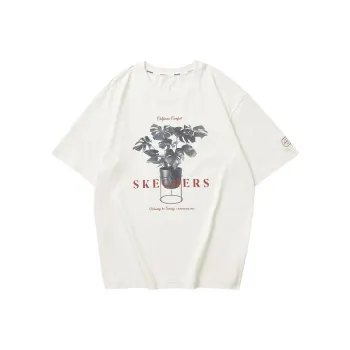 Skechers T-Shirt Unisex Cream Beige White