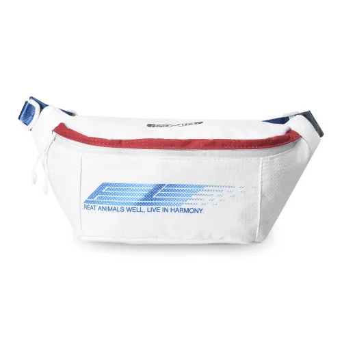 FINITE LOOP Recycled Material Eco Friendly Fabric One Shoulder Crossbody Fanny Pack Unisex White
