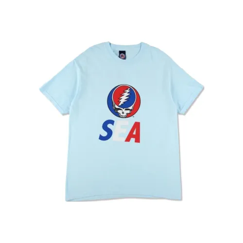Thisisneverthat X Grateful Dead T Shirts Unisex Gray Blue SS25 Grateful Dead X WDS T-Shirt Unisex Blue