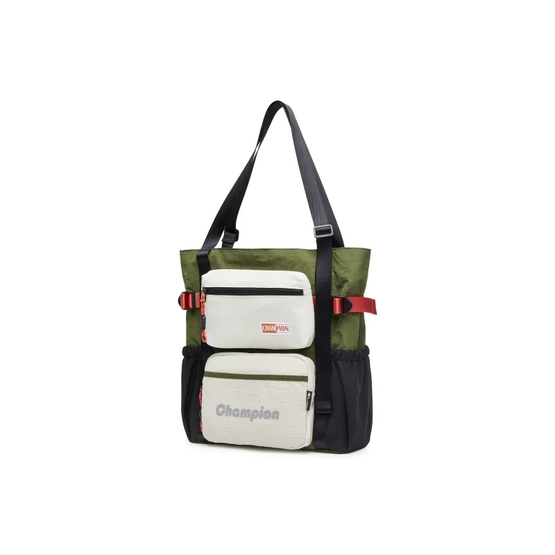 Champion Fabric Handbag Large Size Unisex Olive Green/Black/Milk White/Baroque Brown/Wheat Brown/Milk White-1