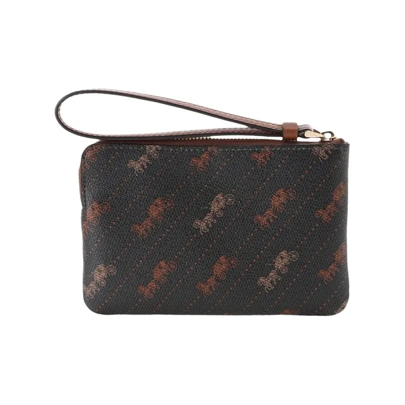 COACH Leather Mahjong Bag Clutch Coin Purse Wrist Bag Women's-2