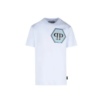 PHILIPP PLEIN Round Neck Ss Hexagon Jersey T Shirt
