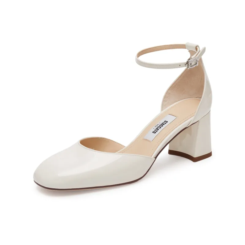 Staccato Chunky Heel Pointed Toe Shiny High Heels 6cm Women's-6