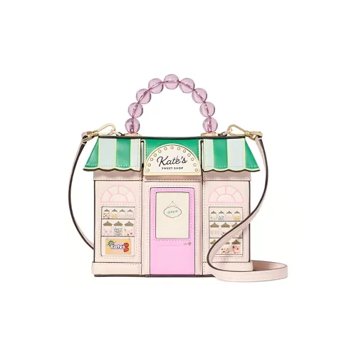 Kate Spade Cow Leather Shoulder Bag, Crossbody Bag, Handbag Medium Size Women's Pink Multicolor