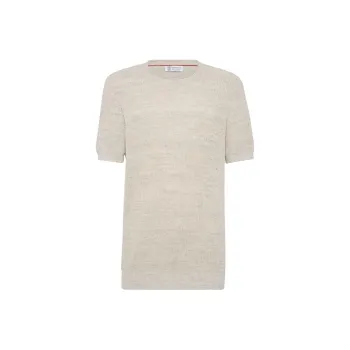 Brunello Cucinelli Half English Rib Knitted T Shirt