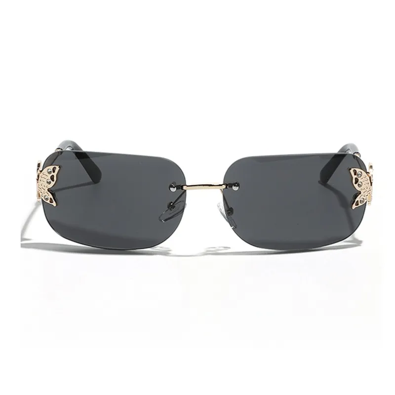 KENMO Stainless Steel Irregular Shape Sunglasses Unisex-3