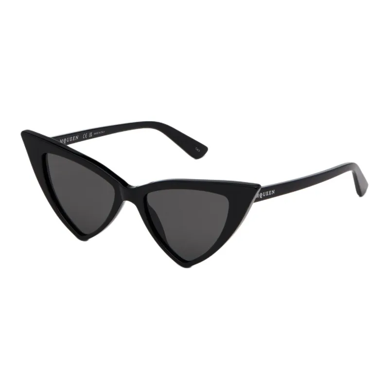Alexander McQueen Acetate Enamel Cat Eye Sunglasses Women's Black-0