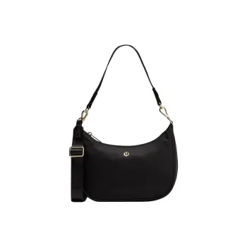 Lululemon Recycled Nylon Portable Crossbody Bag, Shoulder Bag Trumpets Women's Black Gold