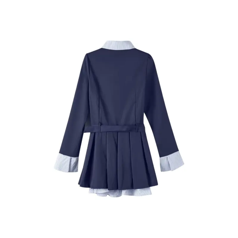 Nooidea Official Long Sleeved Dresses Women's Navy Blue-1