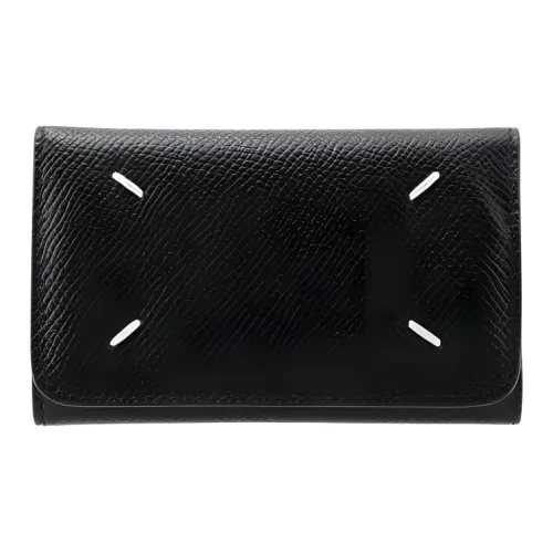Maison Margiela Grained Leather Key Pouch Women's Black