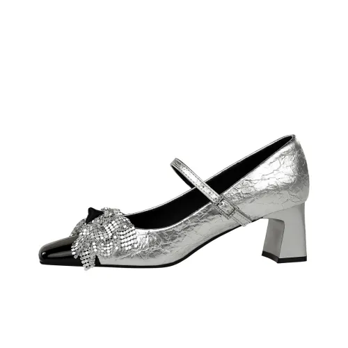 QITUMAUL Chunky Heel High Heels Women's