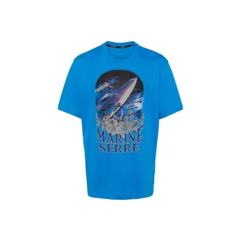 Marine Serre T Shirt Men's Blue