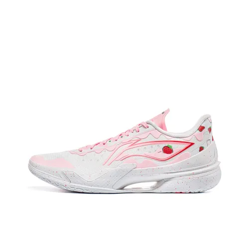 LiNing Knife 5 Slip Resistant Coverage Lightweight Rebound Low Top Performance Basketball Shoes Men's White Pink