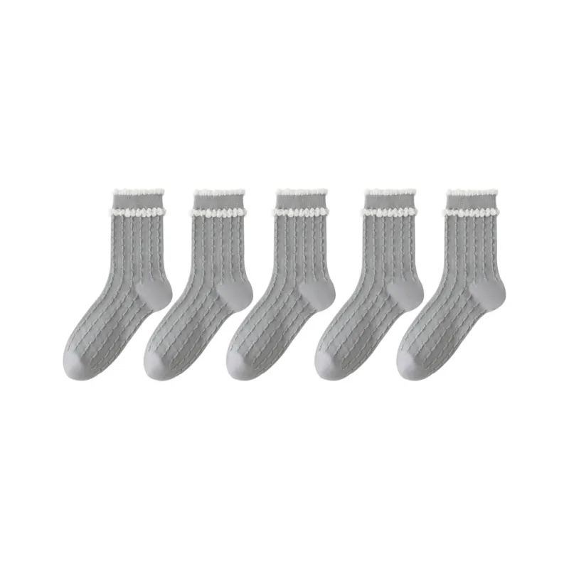 Lan Miao Mid Calf Socks Women's 5 Pack-10