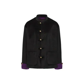 GALLIANO LANDOR Jackets Coats Unisex Black Purple
