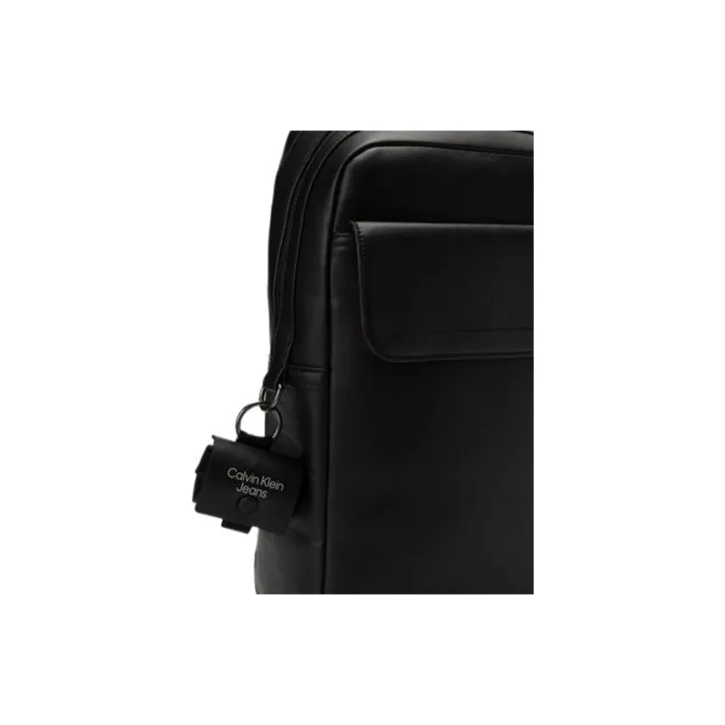 CALVIN KLEIN Leather Backpack Regular Men's Black-4