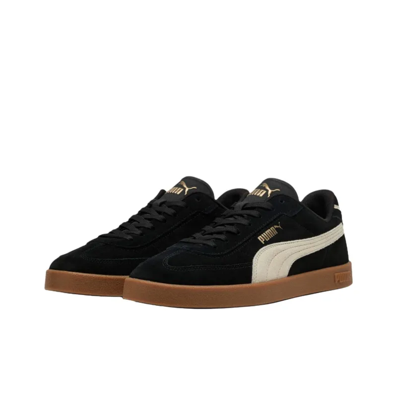 PUMA Club II Era Anti Slip Wear Resistant Low Top Skateboard Shoes Unisex Black Beige-2