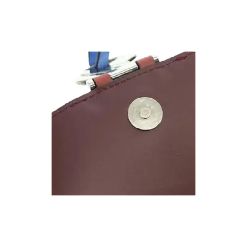 LONGCHAMP BOX TROT Cow Leather Envelope Bag Shoulder Bag Crossbody Bag Medium Size Women's Burgundy-4