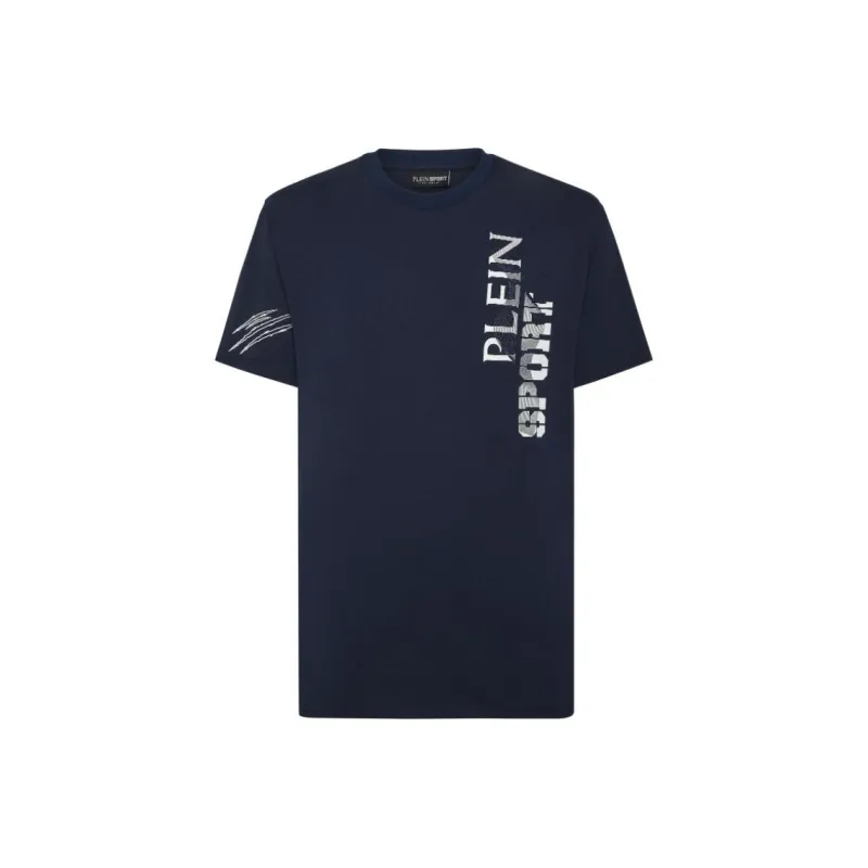 PLEIN SPORT Ss Wave Logo print T shirt-0