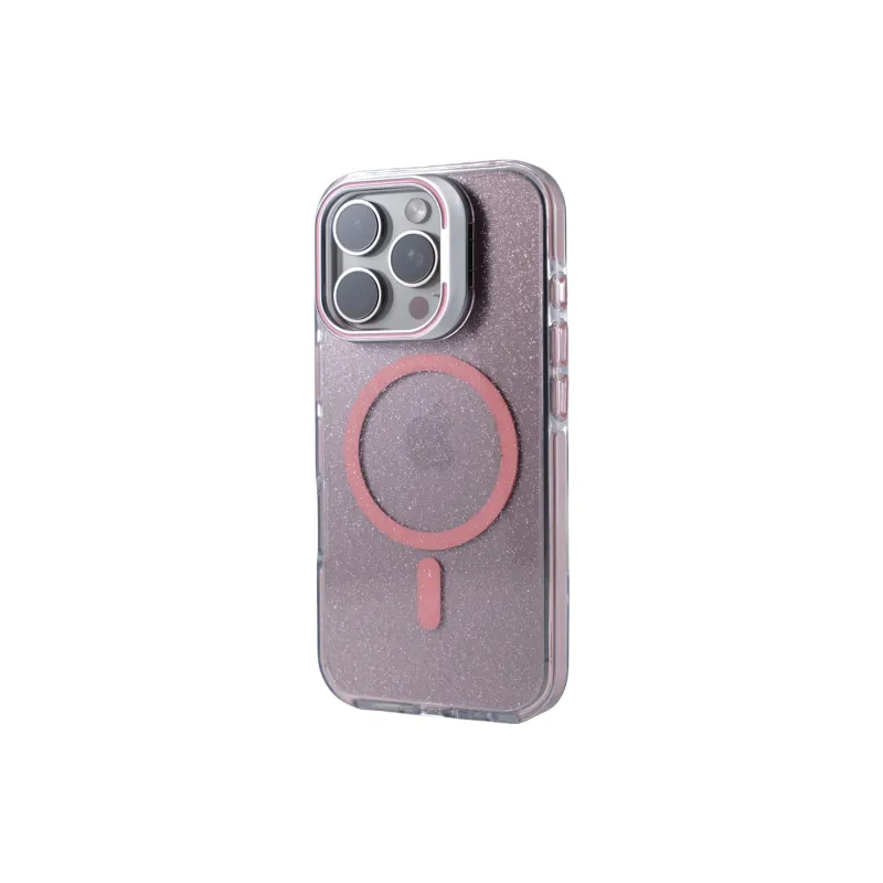 DEPA PC Material Glitter Lens Stand Magnetic Phone Cases Compatible With Apple 15/16 Collection Girlish-18