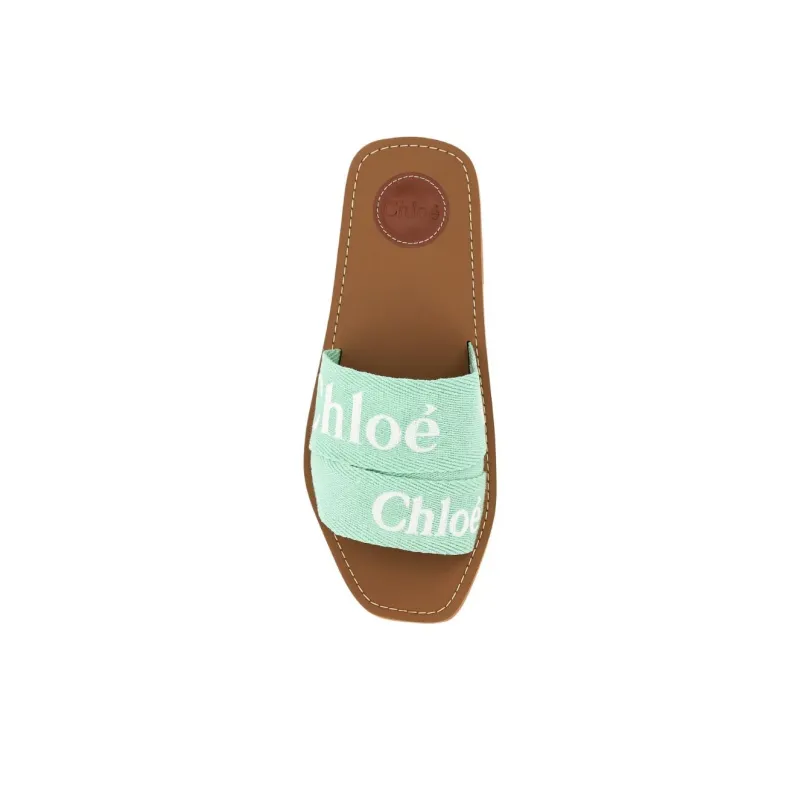 Chloe Woody Slide Slippers Women's Green-3