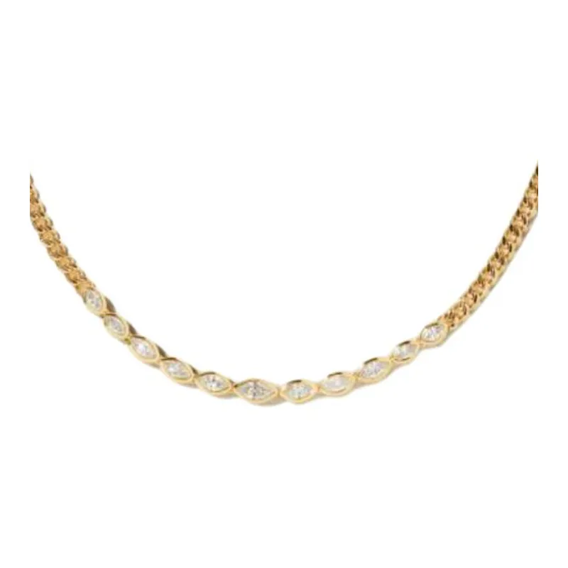 Shay 18kt Yellow Gold Baby Link Pavé Diamond Choker-1