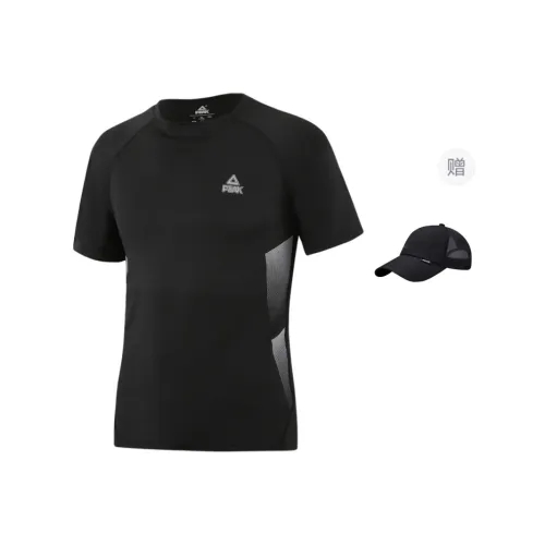 PEAK T Shirts Unisex Black Includes Hat