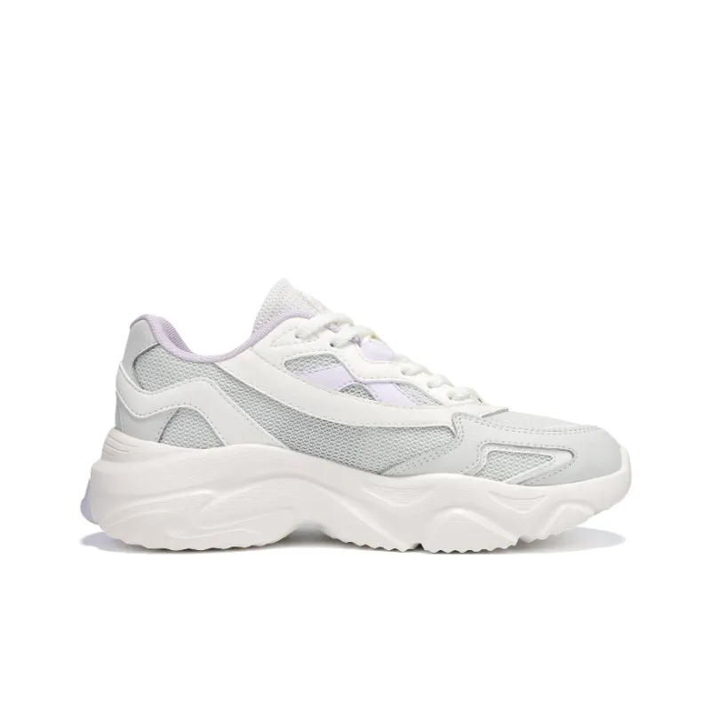 361° Cushioning Breathable Lightweight Low Top Casual Shoes Women's Feather White Light Grape Purple-2