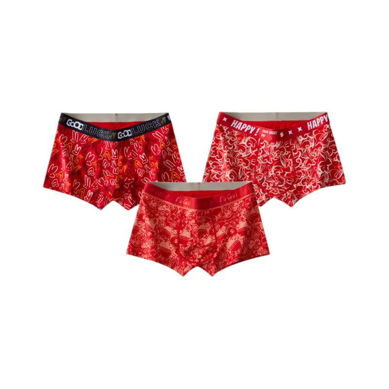 Qiao Ni Tong Underpants Men's 3 Pack-8