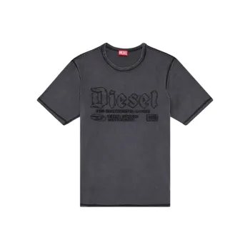 DIESEL T Rawjust Logo embroidered T shirt
