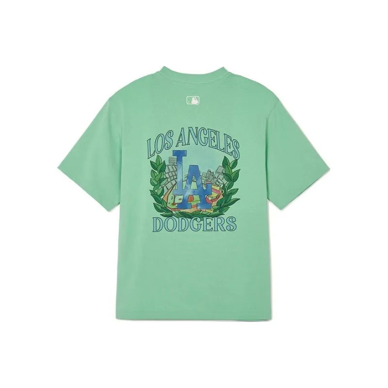 MLB Drop Shoulder Sleeve T Shirt Unisex Hemp Green-0