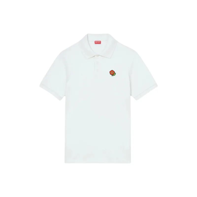 KENZO Floral Embroidered Short Sleeved Polo Shirt-0
