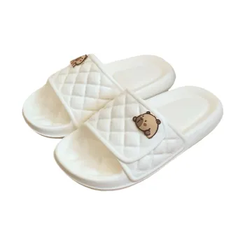 Thin Strips Sandal Slippers Unisex, Cream White