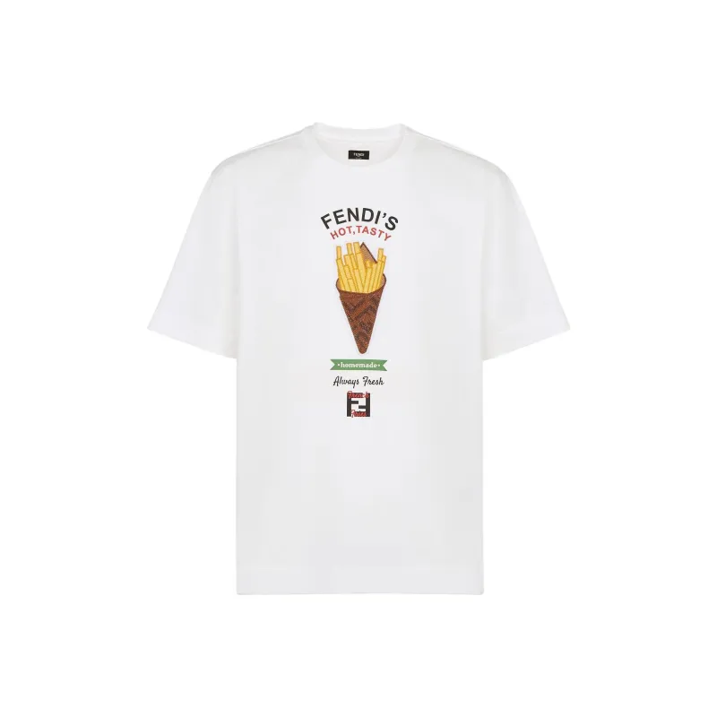 FENDI FENDIlicious Motif Printed Crewneck T Shirt-0