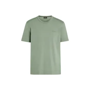 Ermenegildo Zegna Logo Embroidered Crewneck T Shirt