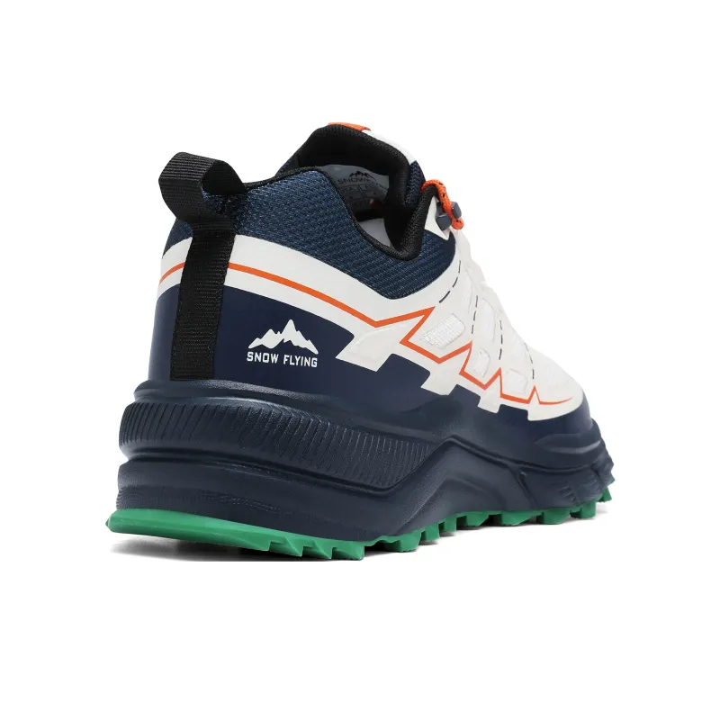 SNOW FLYING Low Top Mountaineering Hiking Shoes Unisex Blue Beige White-13