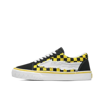 SITULANG Canvas Shoes Unisex Black Yellow Plaid