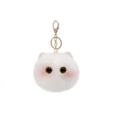 Blush Kitten Ball Keychain (White)