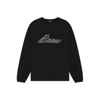 WE11DONE Rhinestone Logo Long Sleeved T shirt