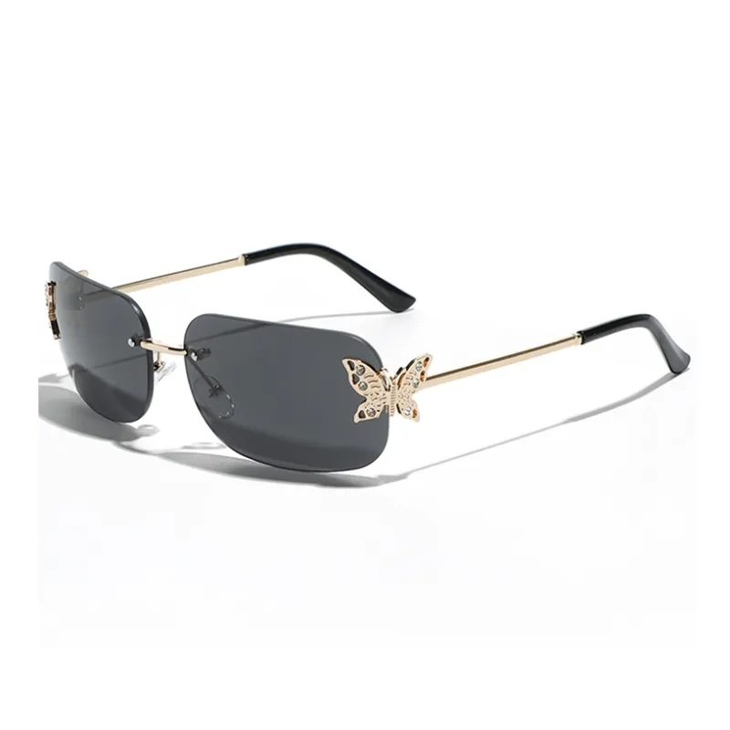 KENMO Stainless Steel Irregular Shape Sunglasses Unisex-2