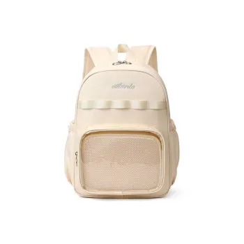 Deli Bear Fabric Backpack Women's Ecru/Gray/Light Purple/Sky Blue/Black