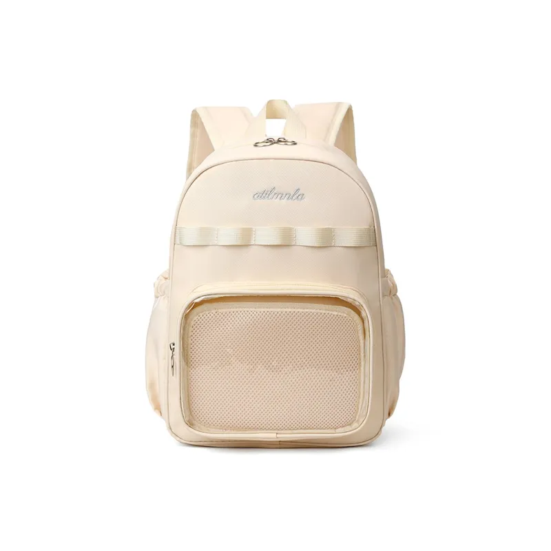 Deli Bear Fabric Backpack Women's Ecru/Gray/Light Purple/Sky Blue/Black-0