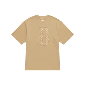 MLB Boston Red Sox Basic Collection SS25 T Shirt Unisex Light Beige Yellow
