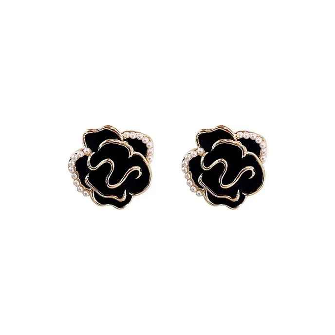 JKEM Alloy Faux Pearl Stud Earrings Unisex-0