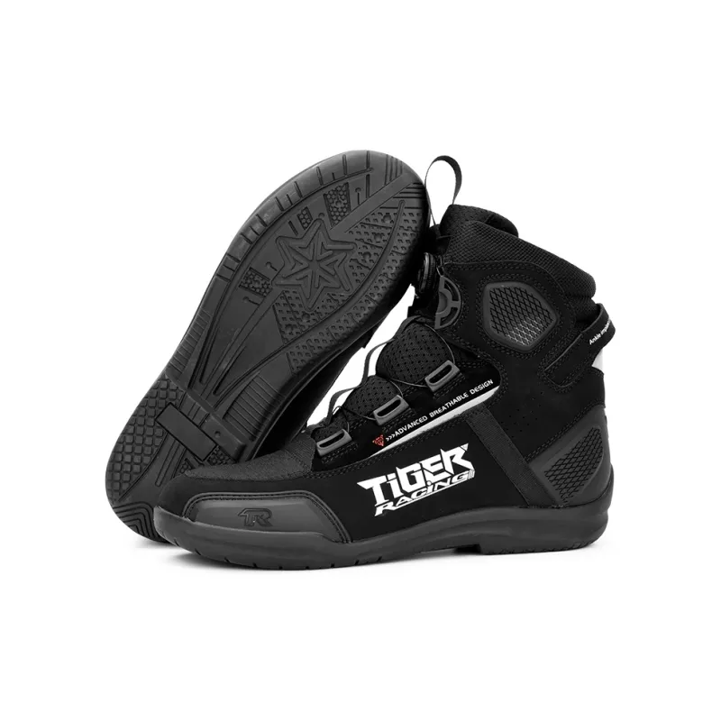 TR Tiger Pendant R1 Breathable Wear Resistant Protective Motorcycle Shoes Unisex Black-5