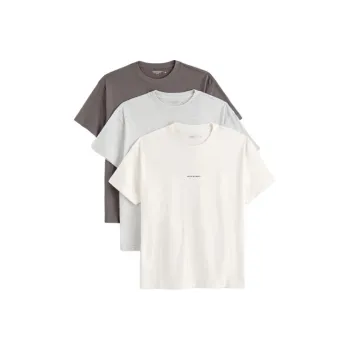 Abercrombie＆Fitch T Shirt Men's 3 Pack 3 Pack White+Gray+Brown