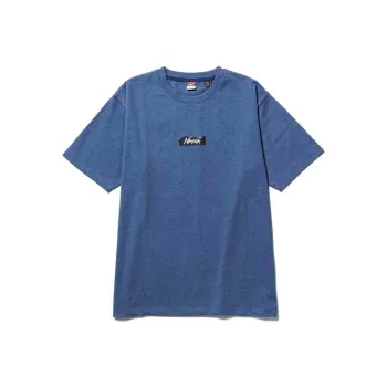 NANGA Ferrd Yarn ECO HYBRID MT LOGO TEE T Shirt Unisex Sea Blue