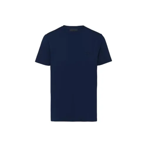 PRADA Stretch Cotton T shirt T Shirt Men's Marine Blue