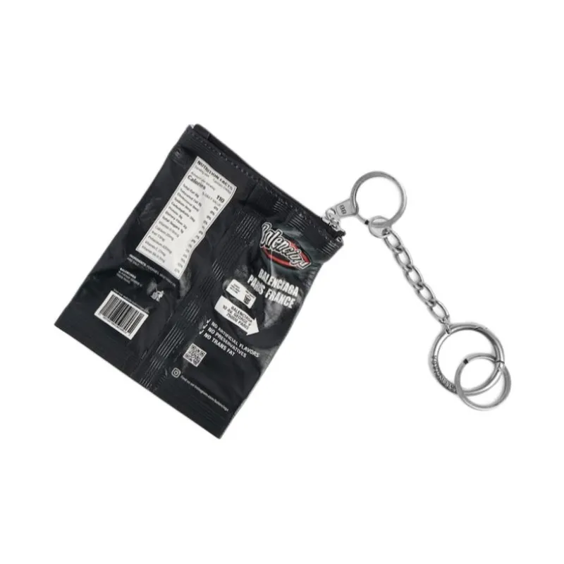Balenciaga Calfskin, Metal Keychains Men's Black-2