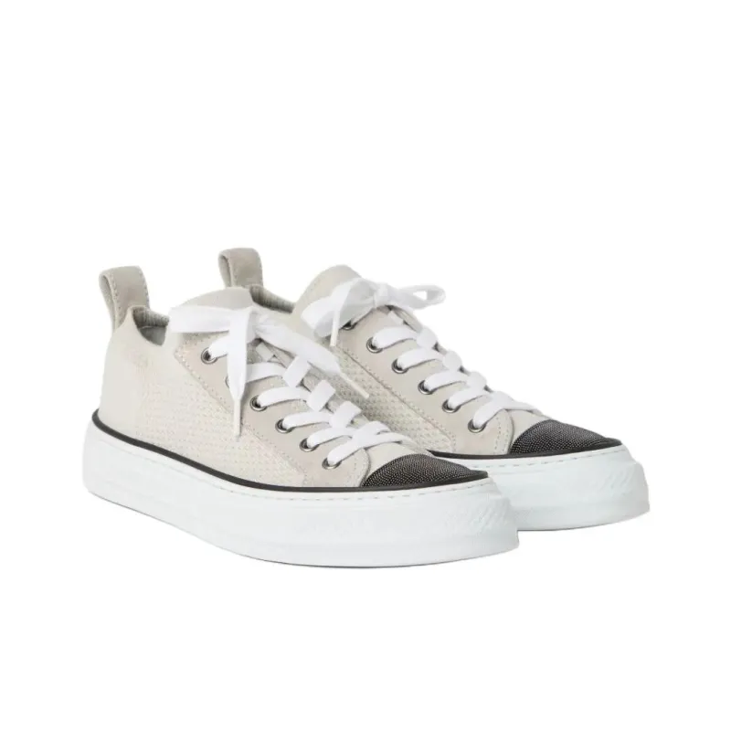 Brunello Cucinelli Knitted Lace Up Sneakers Women's-2